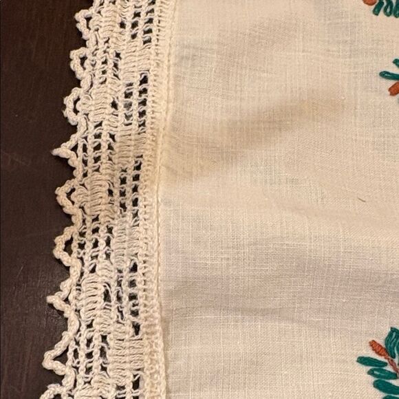 Festive Tablecloth with Pine cones and Candle Design 30” x 32” - Picture 6 of 8